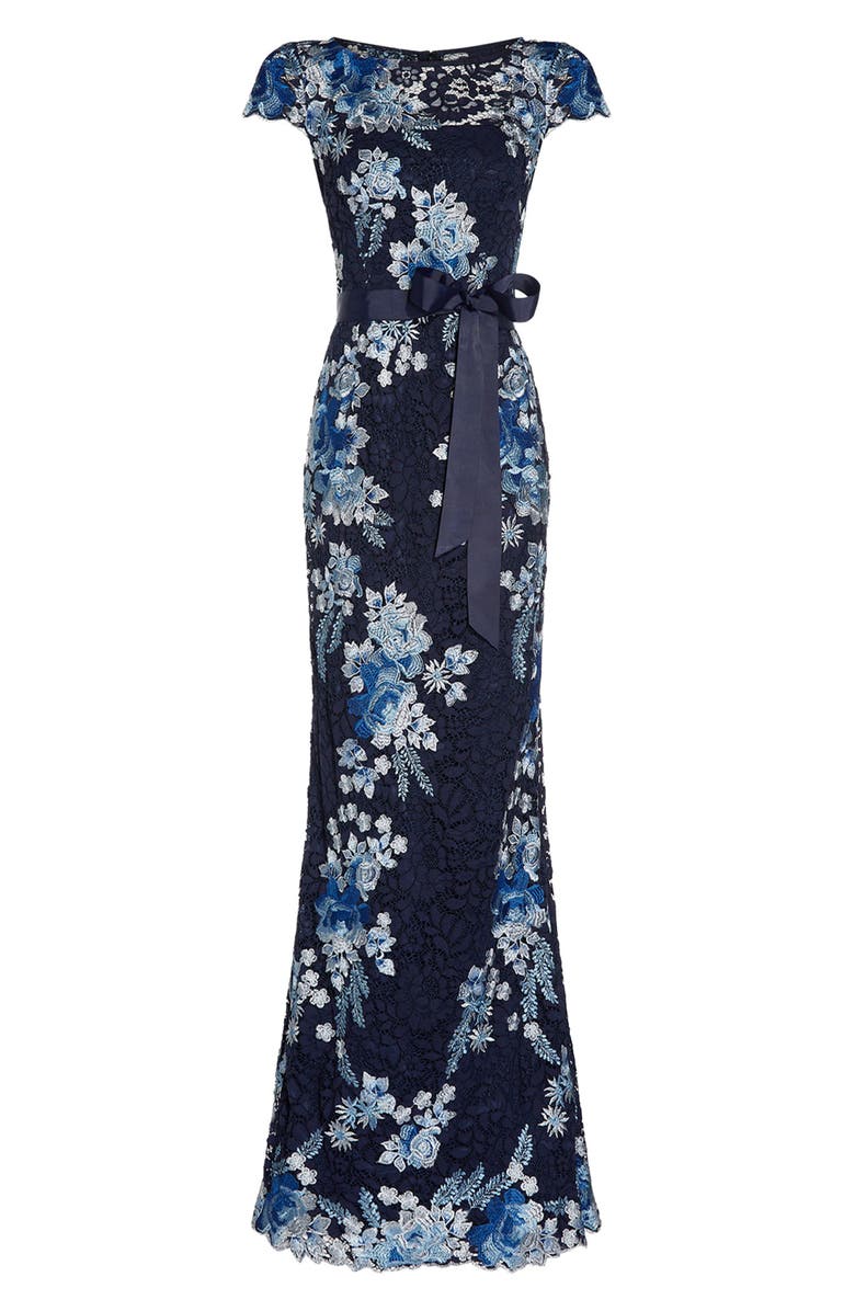 Adrianna Papell Embroidered Lace Gown, Alternate, color, 