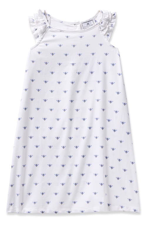 Petite Plume Kids' Amelie Buzzing Bees Sleeveless Nightgown In White