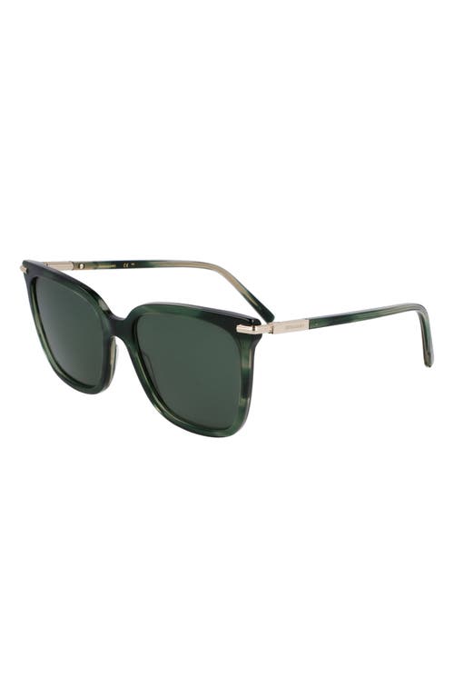 Ferragamo Prisma 56mm Modified Butterfly Sunglasses In Striped Green