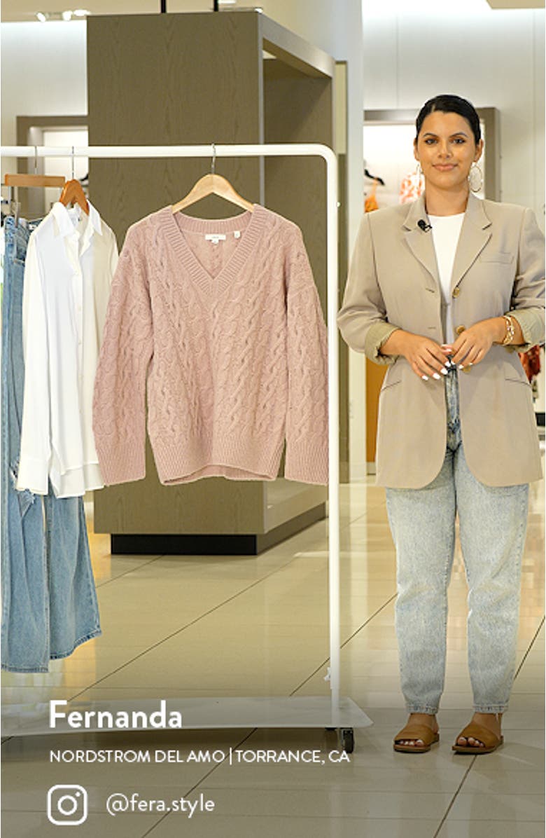 Lattice Cable Knit Wool & Alpaca Blend Sweater, sales video thumbnail