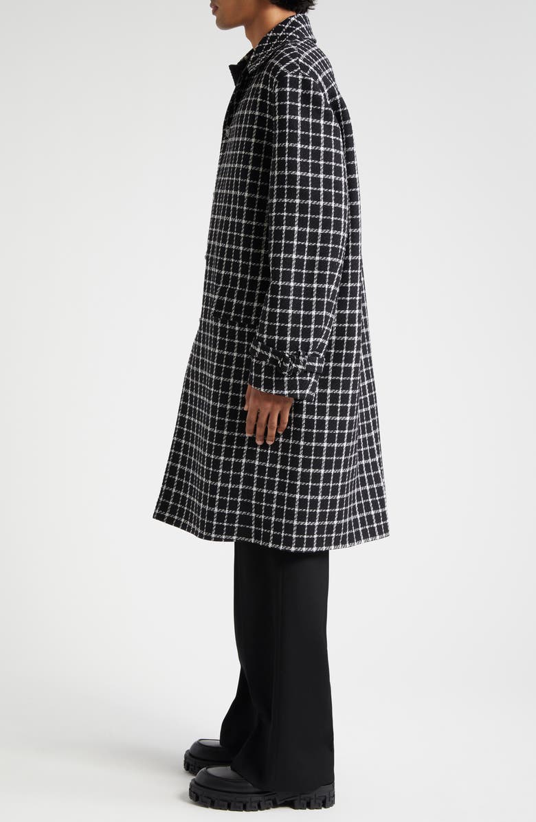 Versace Windowpane Check Wool Blend Coat, Alternate, color,