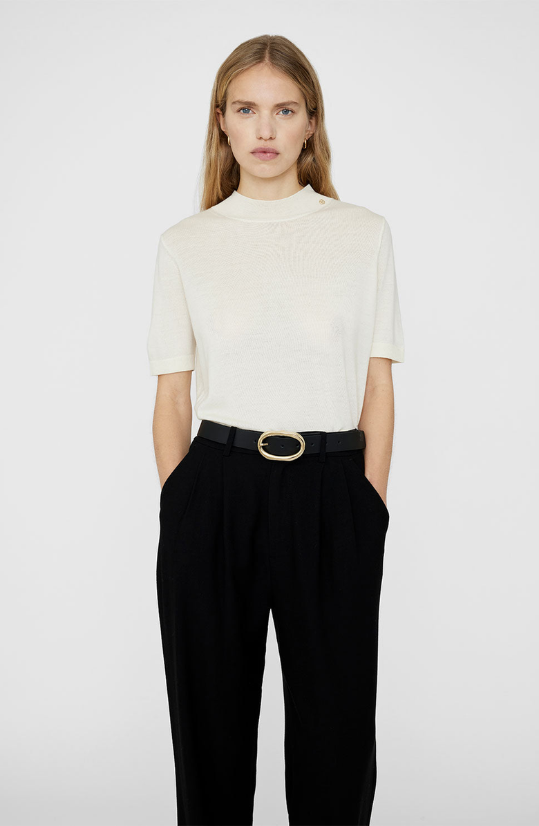 ANINE BING Signature Link Belt, Alternate, color, Black / Gold