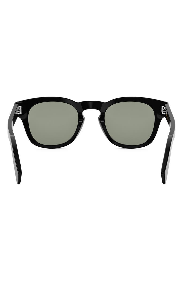 CELINE Bold 3 Dots 49mm Square Sunglasses, Alternate, color, Shiny Black / Green