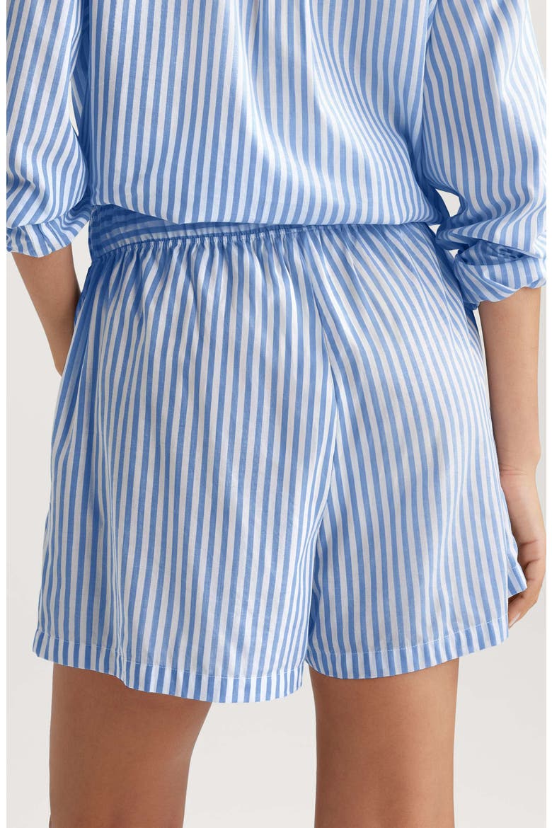 Stripe High Waist Woven Sleep Shorts, Alternate, color, VISTA BLUE COASTAL STRIPE