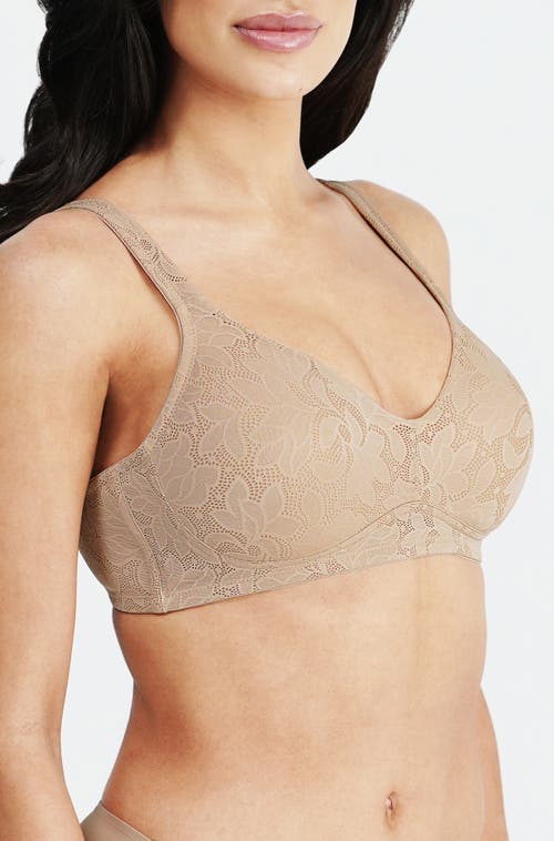 Dominique Intimates Jolie Wire-free Jacquard Soft Cup Minimizer Bra In Brown