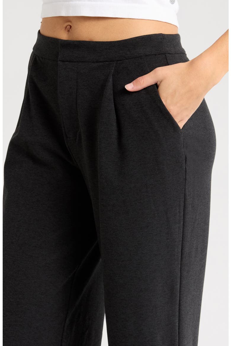 Elevation High Waist Flare Pants, Alternate, color, BLACK HEATHER
