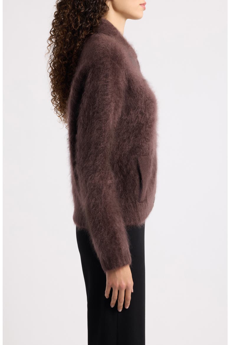 Brushed Cashmere Cardigan, Alternate, color, CHOCOLATE