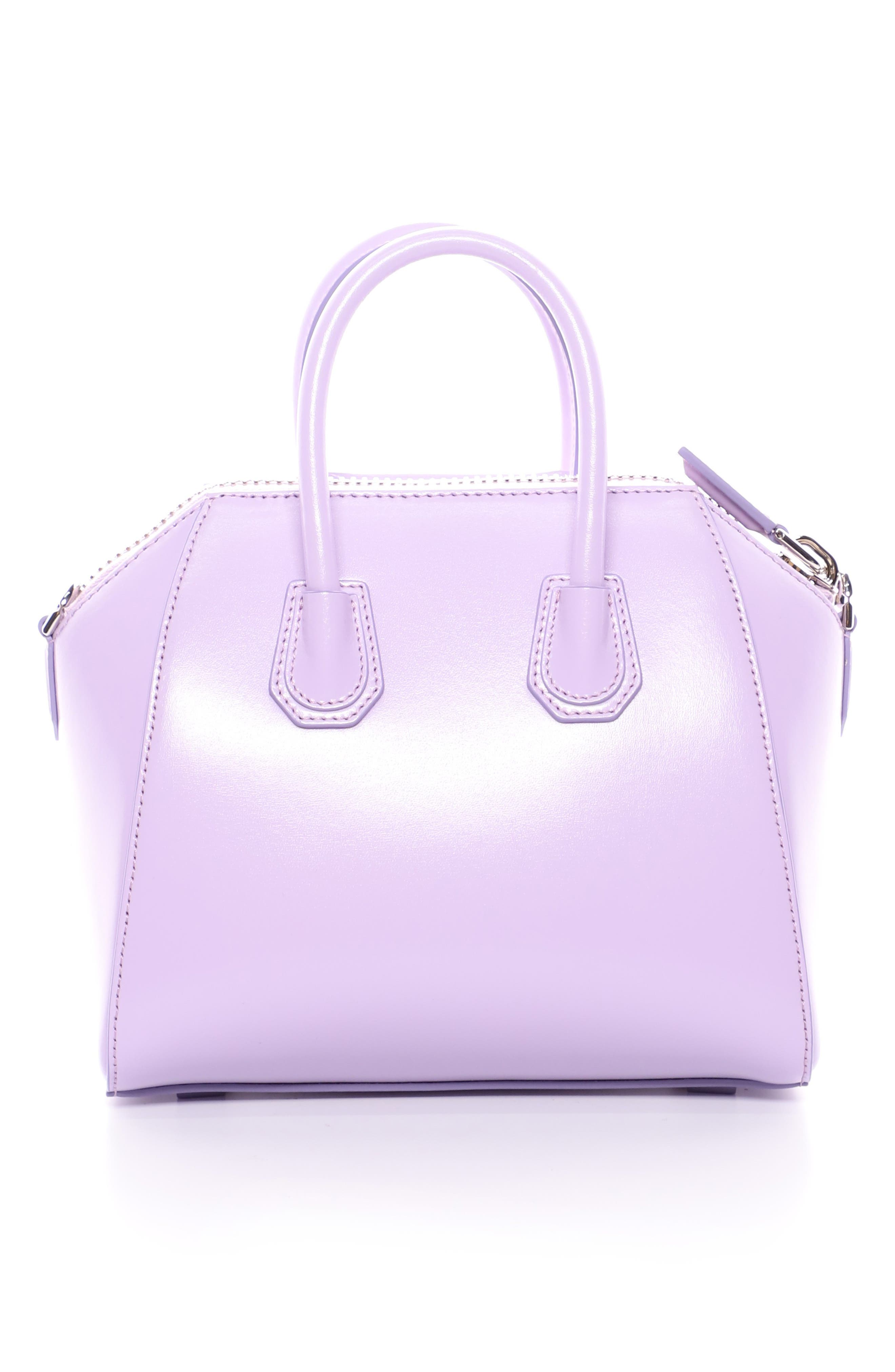 Mini Antigona Box Leather Satchel, Alternate, color, LILAC