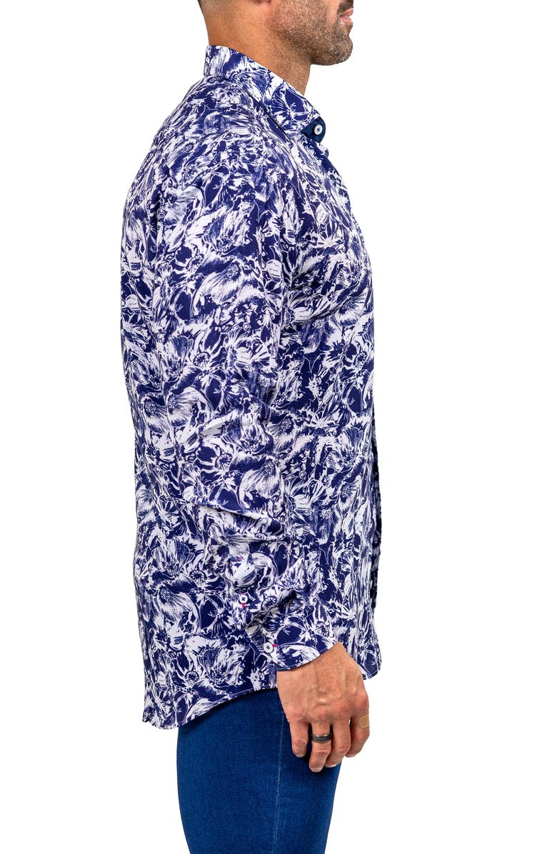 Maceoo Fibonacci Marthyr 0265 Contemporary Fit Button-Up Shirt, Alternate, color, Blue