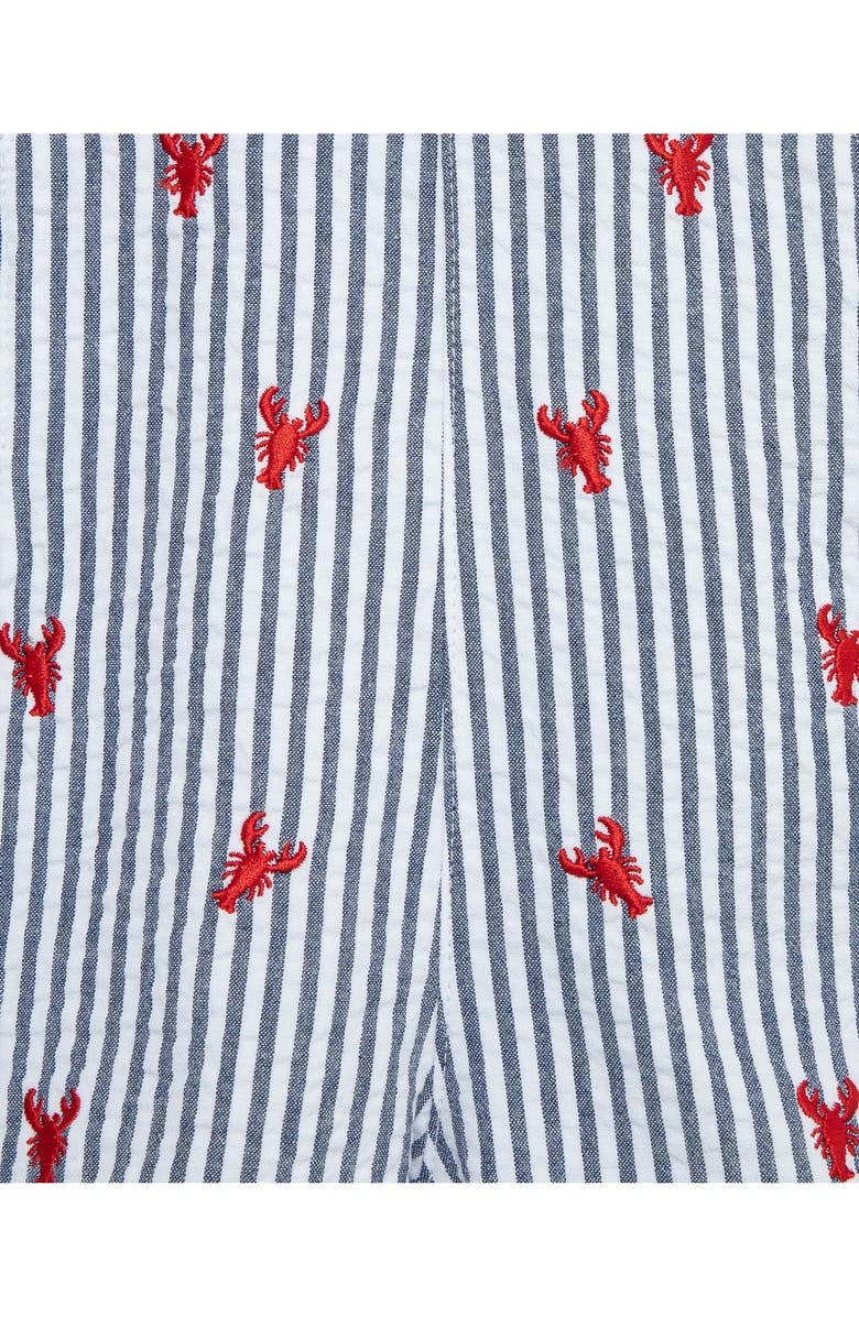 Little Me Lobster Polo & Overalls Set, Alternate, color, Navy