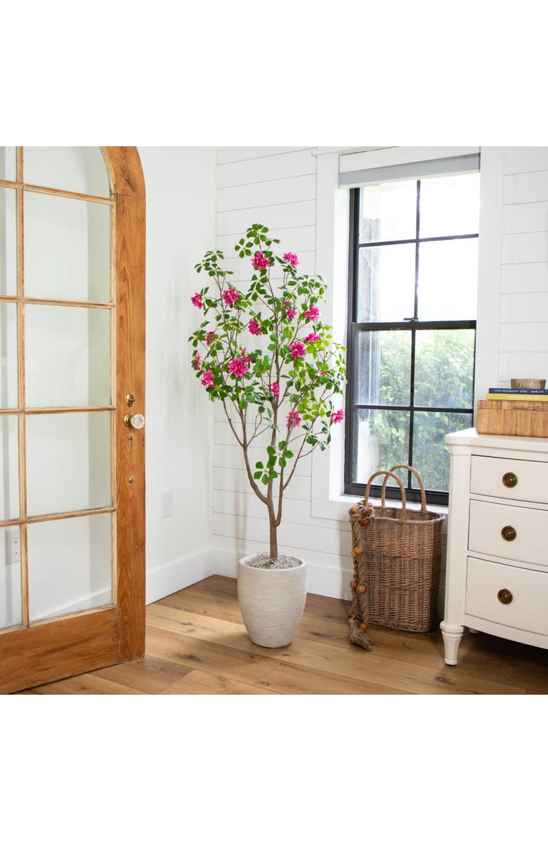 NEARLY NATURAL 5-ft Artificial Dogwood Tree with Real Touch Leaves, Alternate, color, Green/Pink