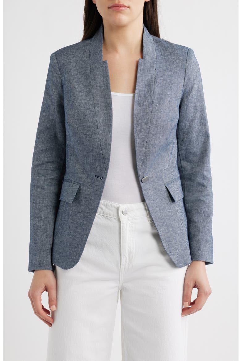 One-Button Blazer, Main, color, INDIGO