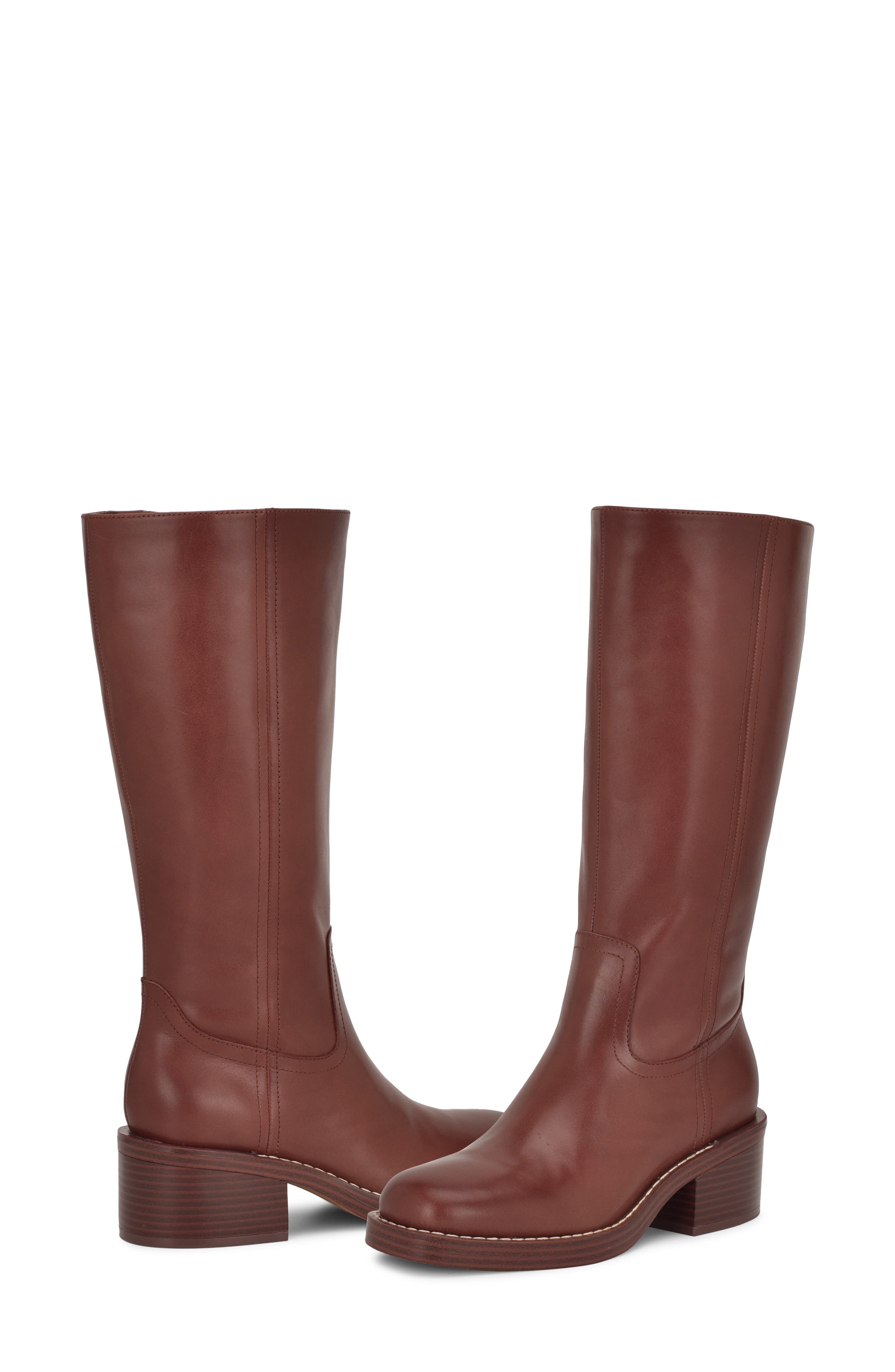 Nine West Broklyn Block Heel Boot, Alternate, color, Medium Brown