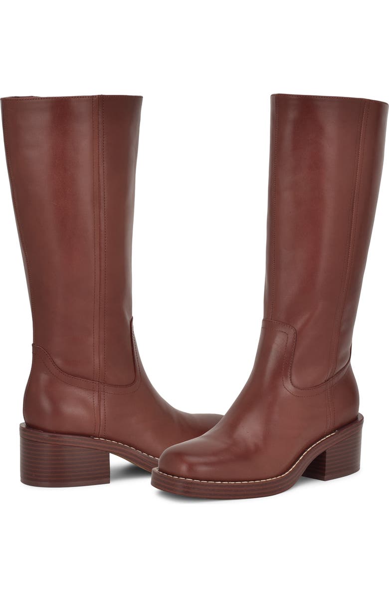 Nine West Broklyn Block Heel Boot, Alternate, color, Medium Brown