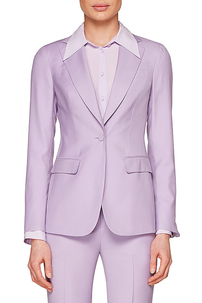 Cameron Single Breasted Wool Blazer, Main, color, LILAC