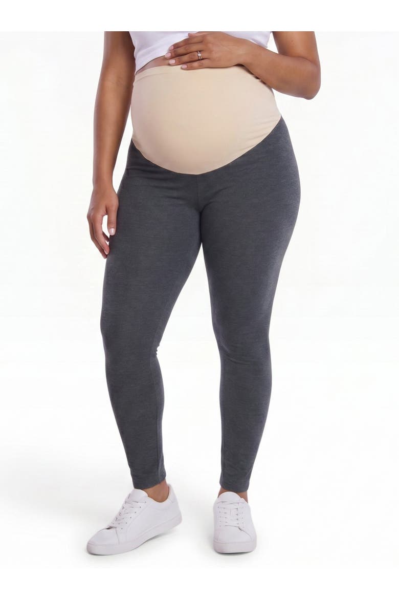 Essential Stretch Secret Fit Over the Belly Maternity Tights, Main, color, Charcoal