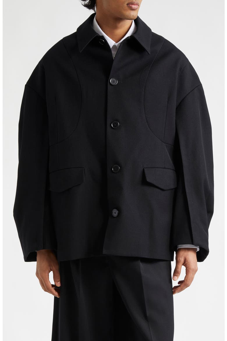 Workwear Armour Paneled Twill Jacket, Main, color, BLACK