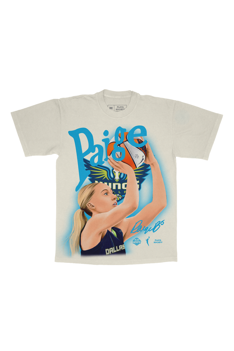 Unisex Playa Society Paige Bueckers Cream Dallas Wings Player T-Shirt, Main, color, Cream
