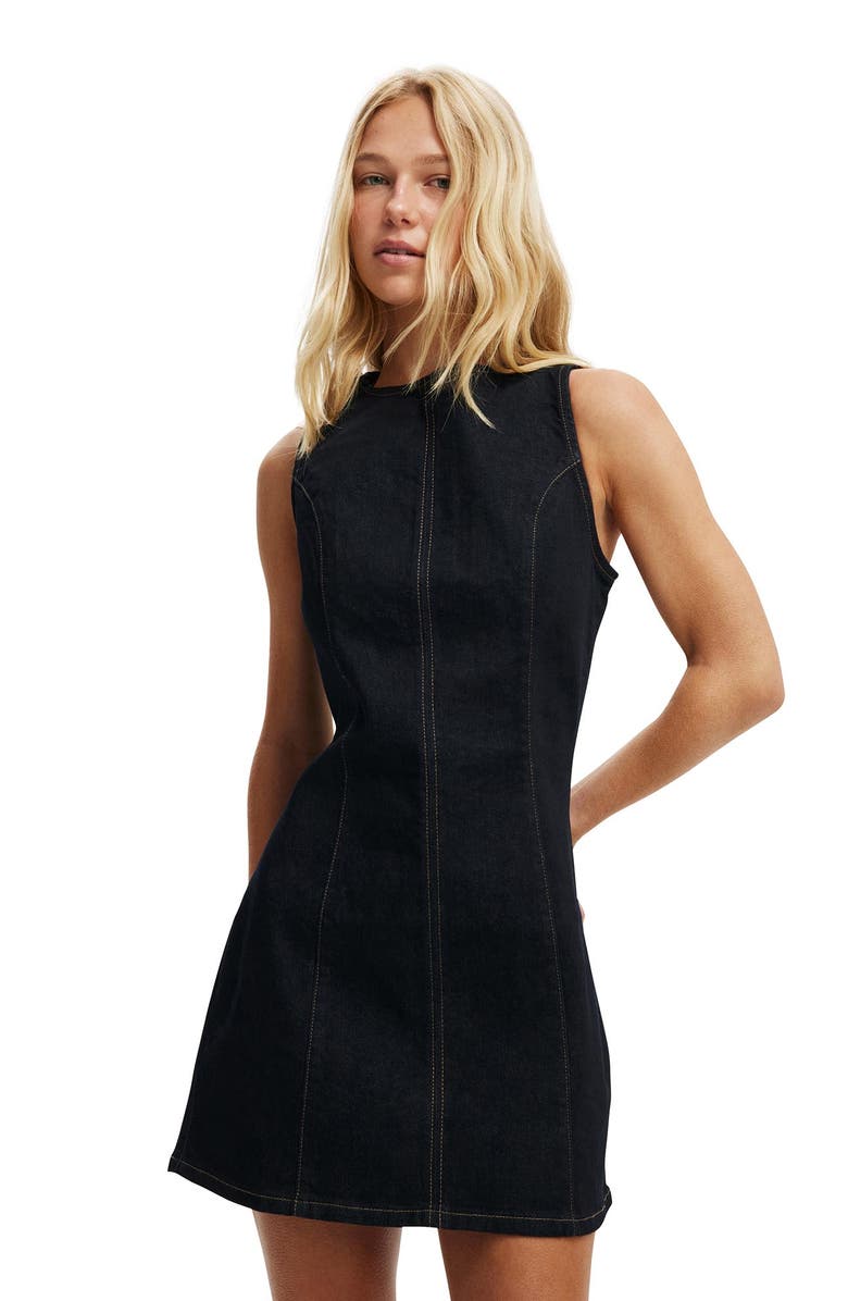 Cotton On Women
s Harley Denim Mini Dress, Main, color, Shutter Blue