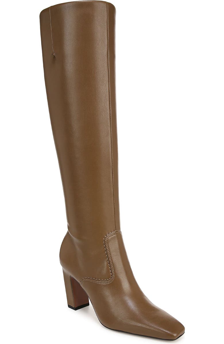 Franco Sarto Bowman Snakeskin Embossed Knee High Boot, Main, color, Brown