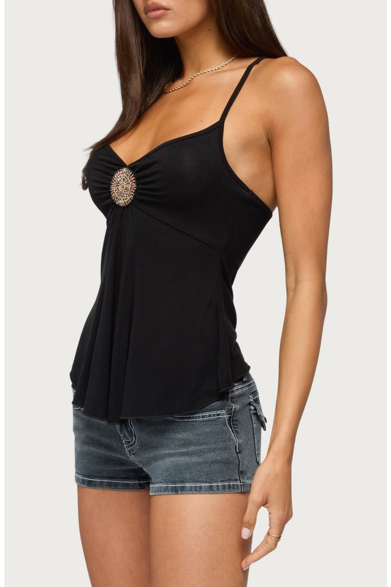 Kirstine Beaded Patch Tank Top, Alternate, color, BLACK