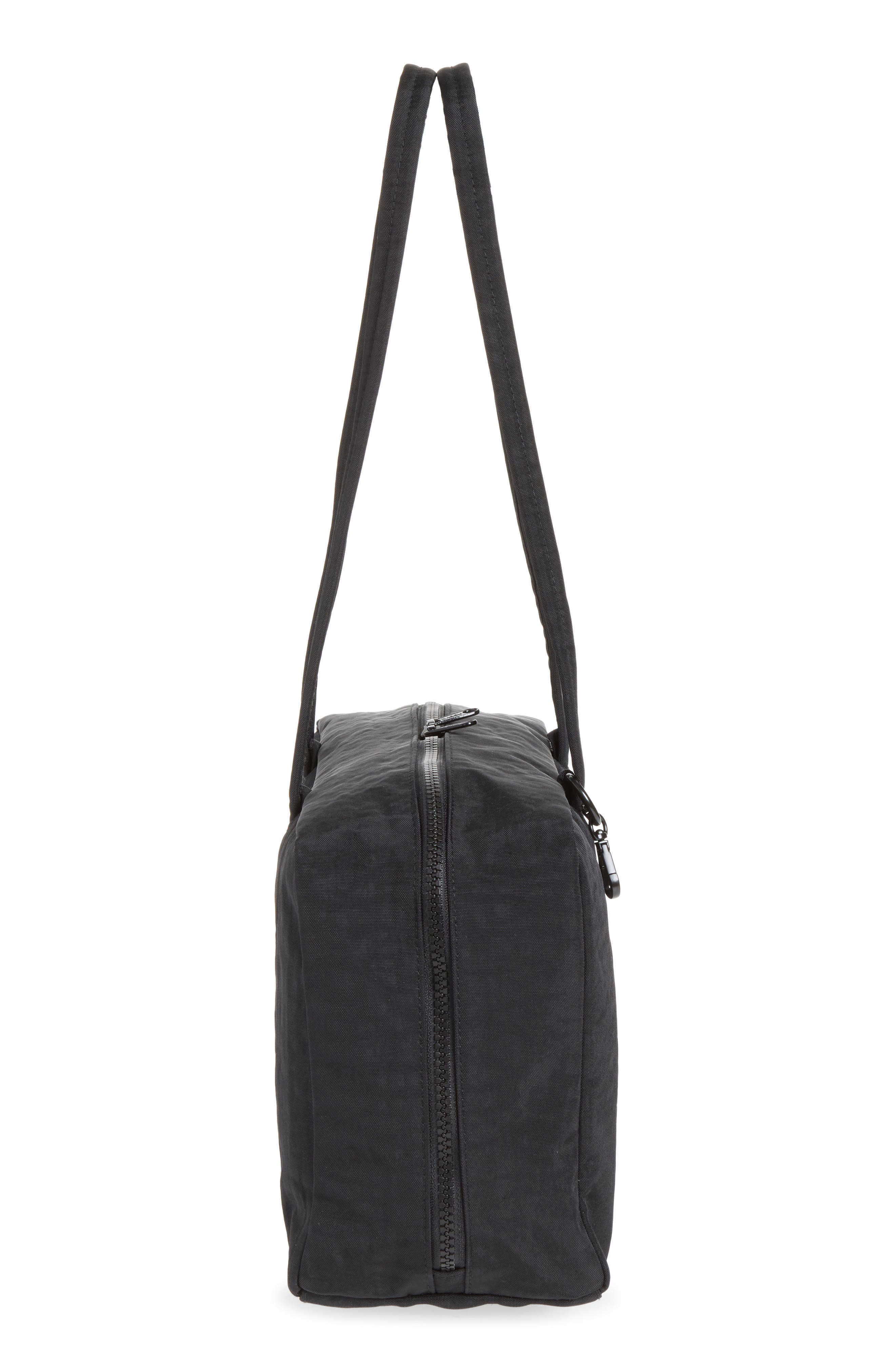 Medium Recycled Nylon Bowler Bag, Alternate, color, BLACK