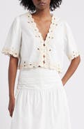 Rails Cataluna Embroidered Cotton Poplin Crop Top