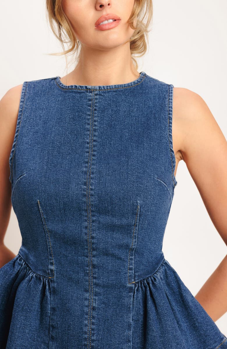 FLYING TOMATO Denim Peplum Top, Alternate, color,