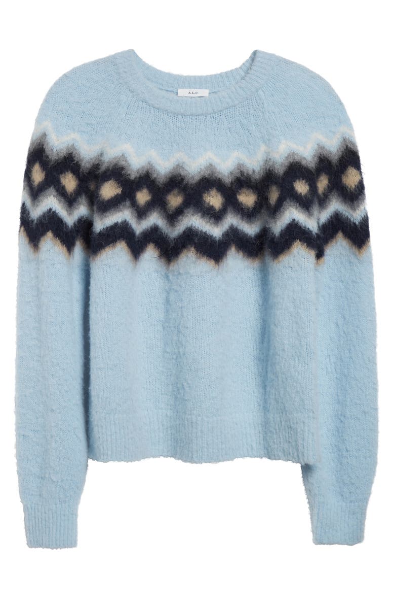 A.L.C. Ezra Fair Isle Alpaca & Merino Wool Blend Sweater, Alternate, color, 