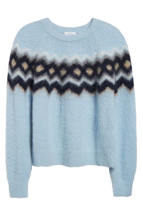 Shop A.l.c . Ezra Fair Isle Alpaca & Merino Wool Blend Sweater In Light Blue Multi