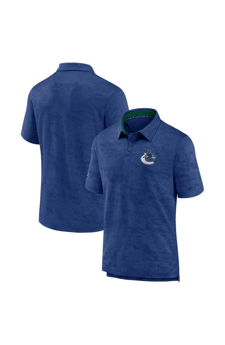 FANATICS Men's Fanatics Branded Blue Vancouver Canucks Authentic Pro Rink Polo, Alternate, color, 