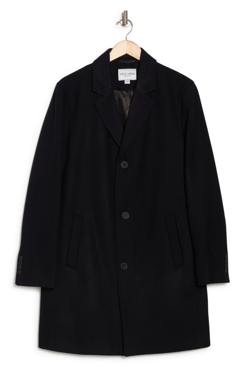 Wool Blend Melton Classic Topper, Alternate, color, NAVY