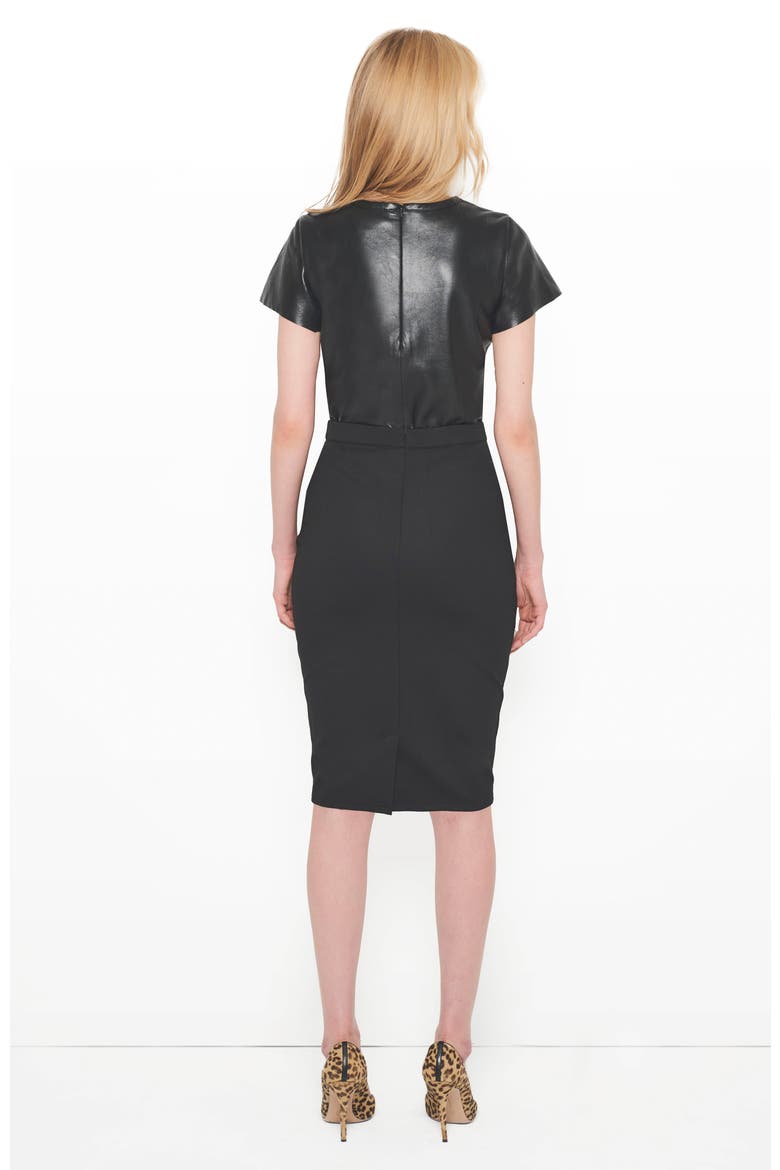 Port Elizabeth Recycled Leather Skirt, Alternate, color, BLACK