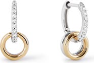 Ana Luisa Solid Yellow Gold - Diamond Links Hoop Earrings