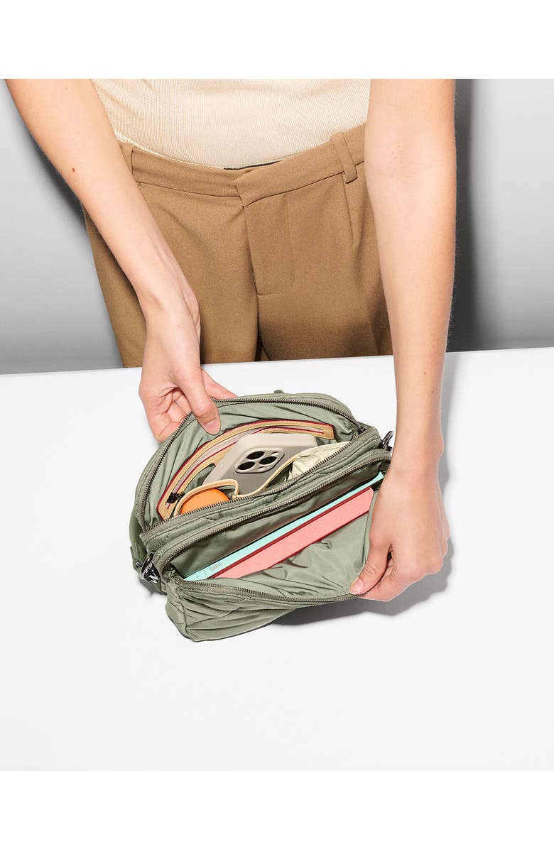 MZ Wallace Madison Quilted Nylon Crossbody Bag, Alternate, color, Agave Green