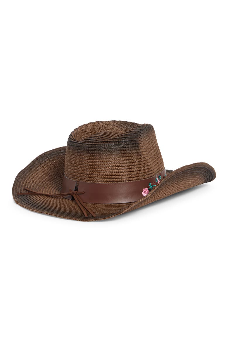 Straw Cowboy Hat, Main, color, DARK NATURAL