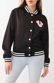 True Religion Satin Varsity Jacket