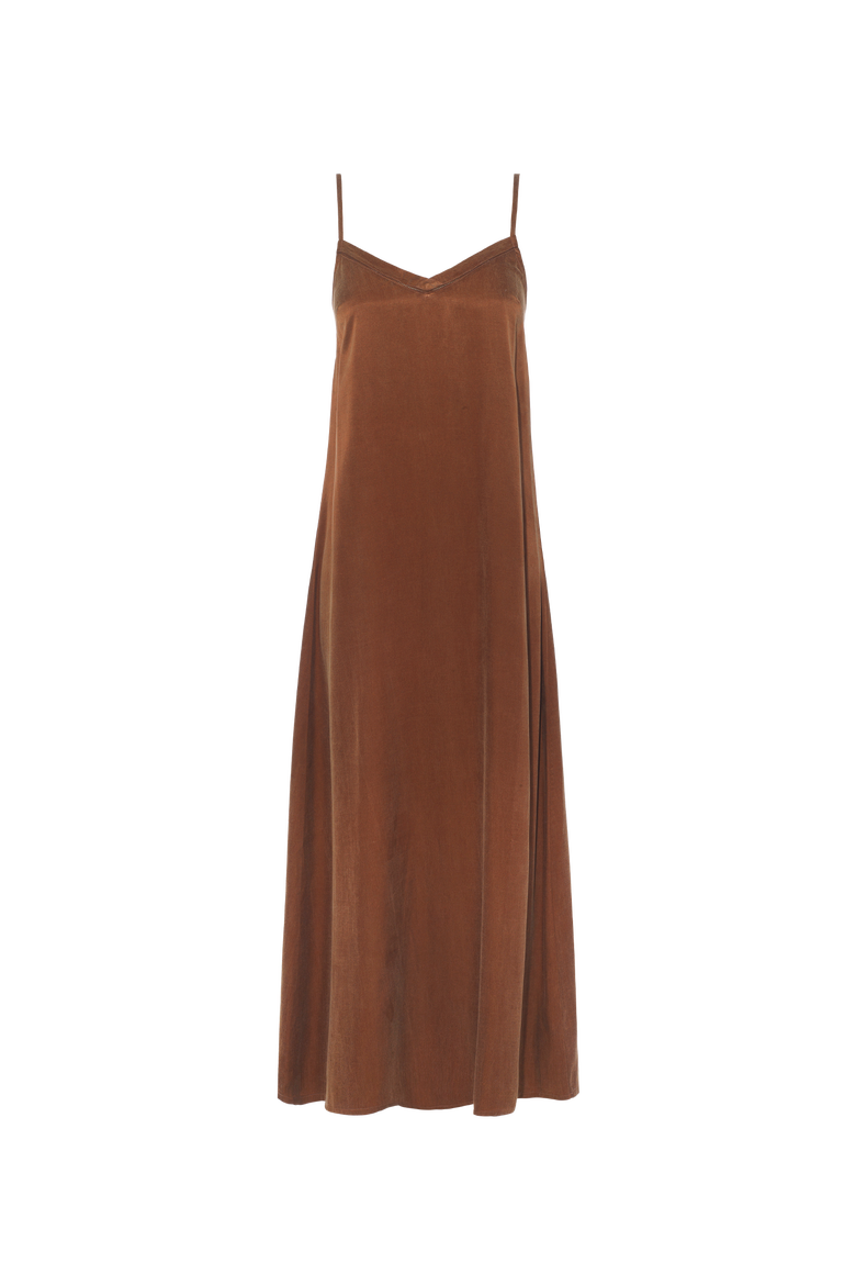 Eco-Luxe Maxi Slip Dress, Alternate, color, Cocoa