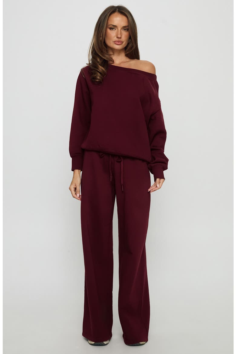 Dodie Wide Leg Sweatpants, Alternate, color, WASHED CURRANT