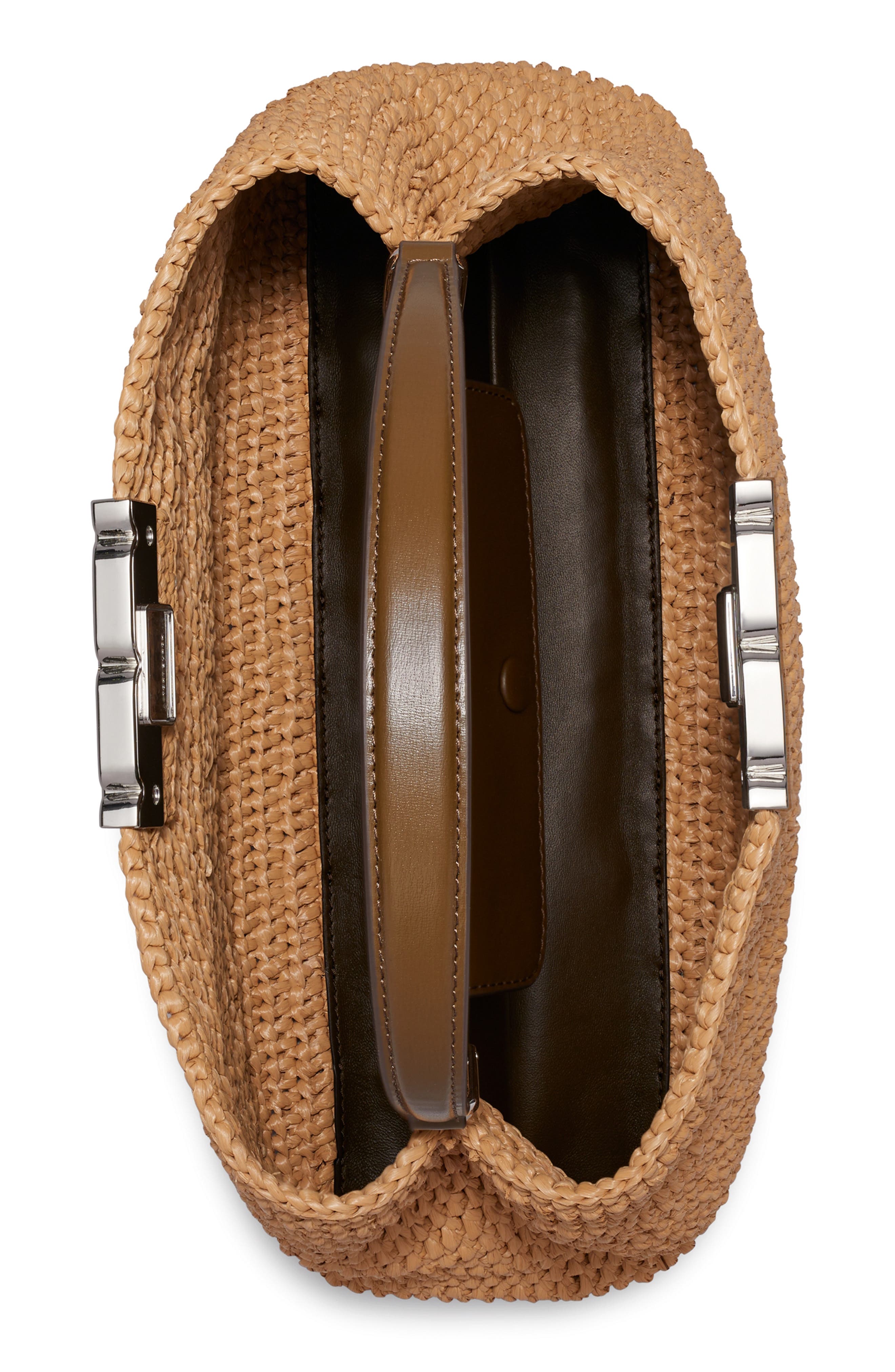 Tory Burch Eleanor Straw Satchel, Alternate, color, Honeycomb