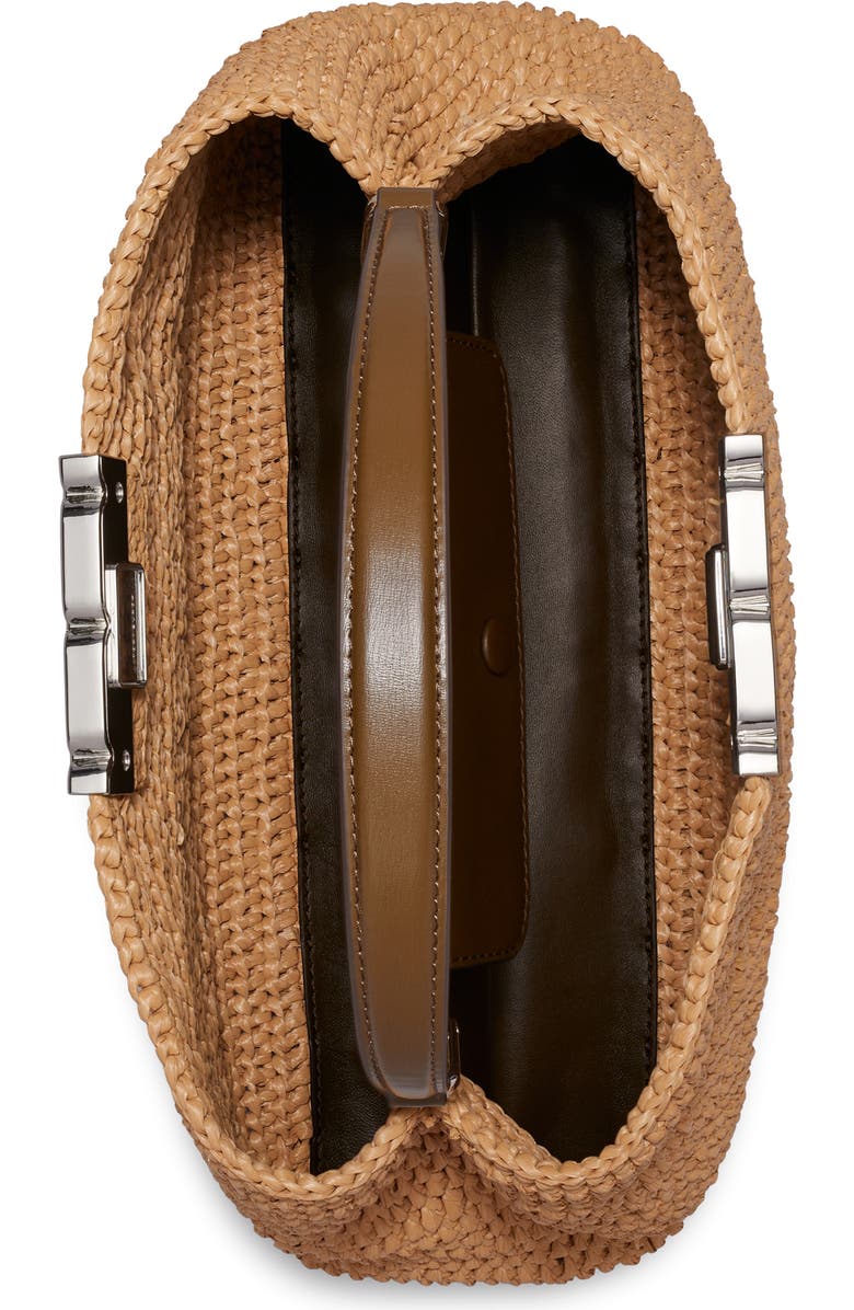 Tory Burch Eleanor Straw Satchel, Alternate, color, Honeycomb