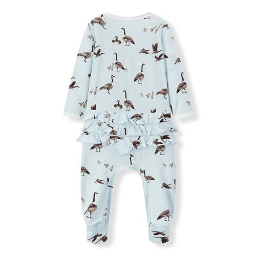 Milkbarn Luxe Stretch Ruffle Footed Romper In Gray