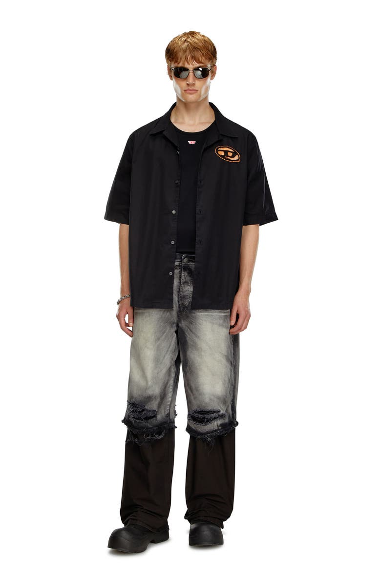 DIESEL<sup>®</sup> S-Stan Oversize Bleach Logo Camp Shirt, Alternate, color,