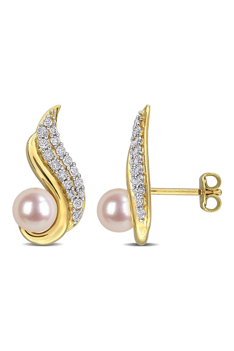 6-6.5mm Cultured Freshwater Pearl Stud Earrings, Main, color, WHITE