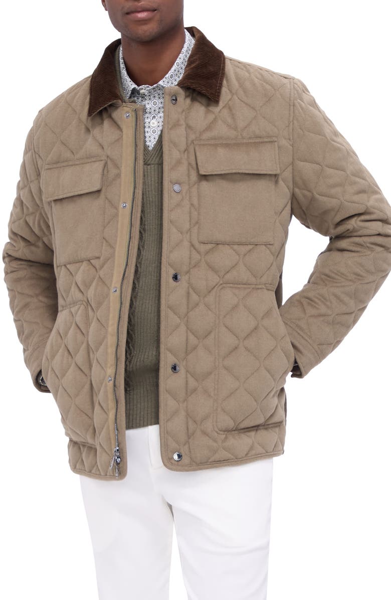 Bugatchi Diamond Quilted Field Jacket, Main, color, 