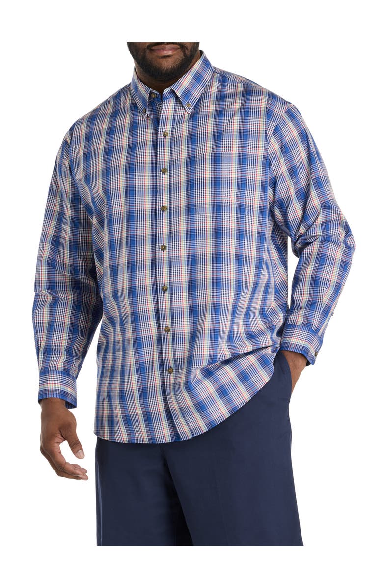 Harbor Bay by DXL Big & Tall Easy-Care Colorful Plaid Sport Shirt, Alternate, color,
