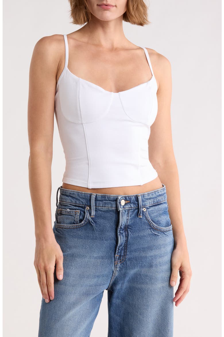 Super Stretch Jersey Bustier Camisole, Main, color, WHITE001