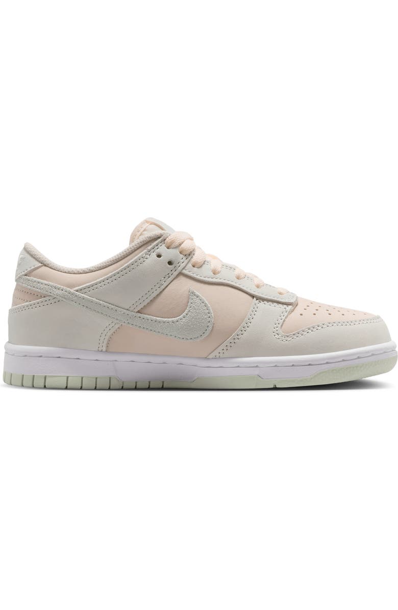 Nike Kids' Dunk Low Basketball Sneaker, Alternate, color, Chalk/ White/ Barely Green
