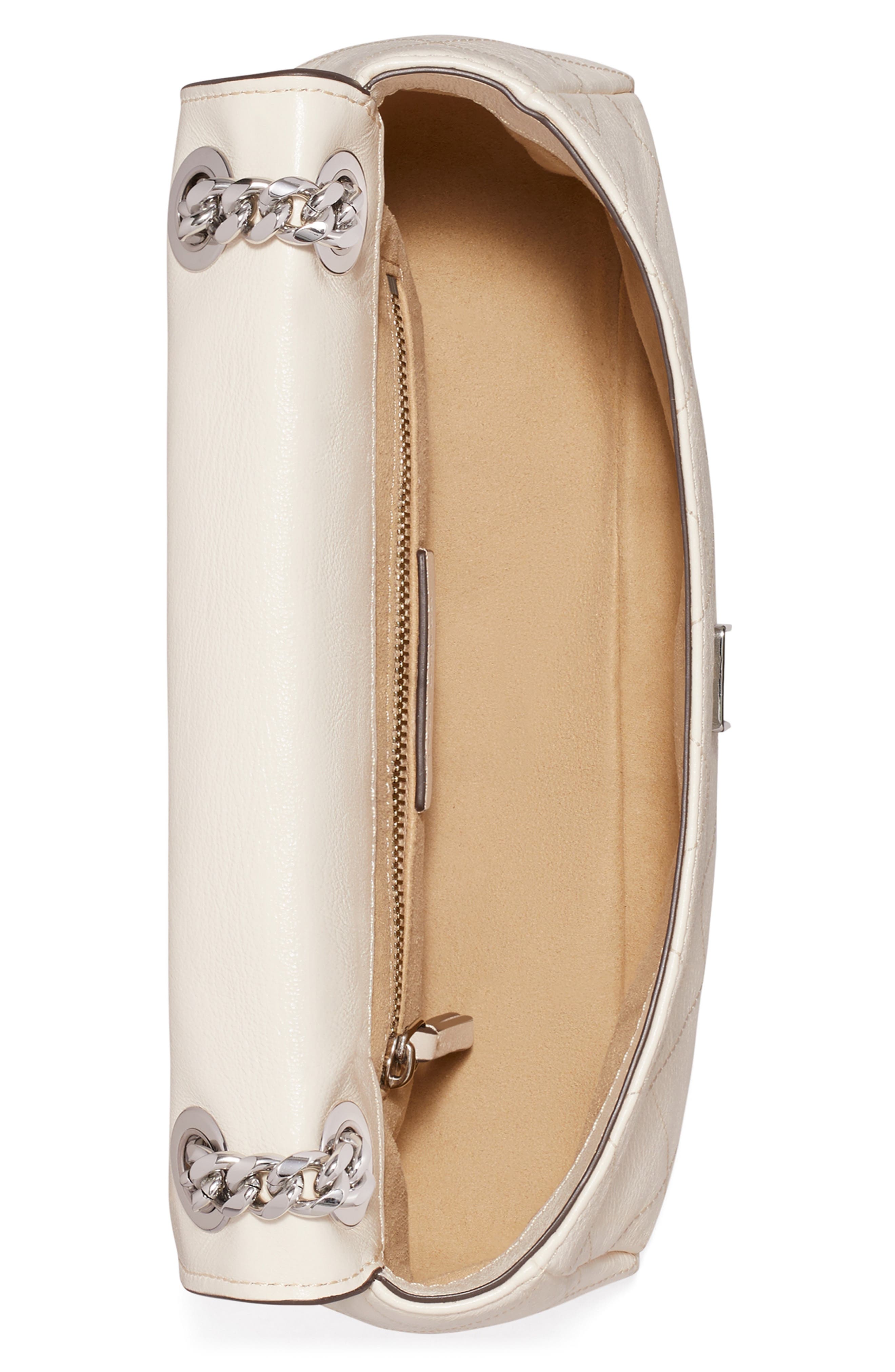 Small Charlie Leather Shoulder Bag, Alternate, color, LIGHT CREAM