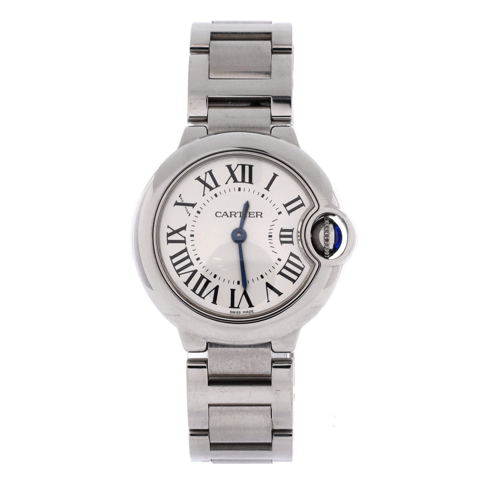 Ballon Bleu de Cartier Quartz Watch Stainless Steel 28, Main, color, Metallic Silver